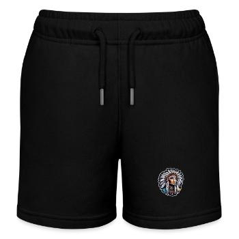 Indianer - Indianer - USA - Kinder Organic Joggingshorts Mini Bolter von Stanley/Stella - Schwarz - Vorne