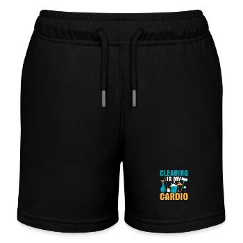 Cleaning Is My Cardio Housekeeping Cleaner - Kids Organic Sweat Shorts by Stanley/Stella - black - Front