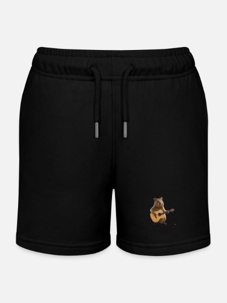 marmotte guitare - Short de jogging enfant bio Stanley/Stella - noir