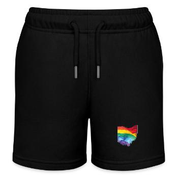 Ohio (USA) | echte Flagge | LGBTQIA+ - Kinder Organic Joggingshorts Mini Bolter von Stanley/Stella - Schwarz - Vorne