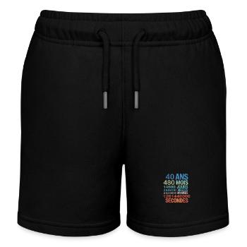 40 Ans – 480 Mois, 14600 Jours...Secondes - Kinder Organic Joggingshorts Mini Bolter von Stanley/Stella - Schwarz - Vorne
