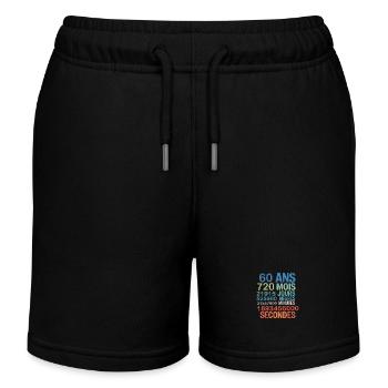 60 Ans – 720 Mois, 21915 Jours, 1.8 Billion - Kids Organic Sweat Shorts by Stanley/Stella - black - Front