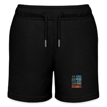 18 Ans – Une vie en Chiffres - Kids Organic Sweat Shorts by Stanley/Stella - black - Front