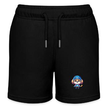 Eishockey Bolonka Spieler Cartoon - Kinder Organic Joggingshorts Mini Bolter von Stanley/Stella - Schwarz - Vorne
