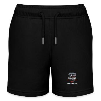 Einzigartige Verbindungsbekleidung für Online-Paare - Kinder Organic Joggingshorts Mini Bolter von Stanley/Stella - Schwarz - Vorne