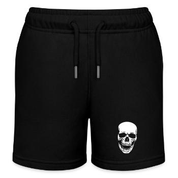 Vintage grinning Vector skull - Kids Organic Sweat Shorts by Stanley/Stella - black - Front