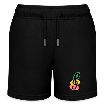 CLE DE SOL. MUSIQUE. ROCK. 21 JUIN. FÊTE MUSIQUE - Short de jogging enfant bio Stanley/Stella - noir - Devant
