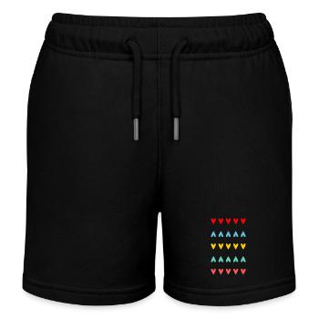 HEART. HEARTS. SAINT VALENTINE. LOVE. LOVE. HEART - Kids Organic Sweat Shorts by Stanley/Stella - black - Front