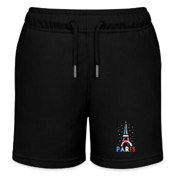 Geschenk Grafikdesign Paris Tour Eiffel Frankreich - Kinder Organic Joggingshorts Mini Bolter von Stanley/Stella - Schwarz - Vorne