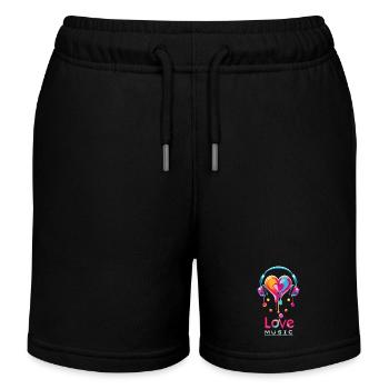 Love - Music casque audio - Short de jogging enfant bio Stanley/Stella - noir - Devant
