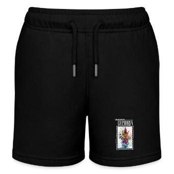 Euphoria Flowers Design - Escape Society - Kids Organic Sweat Shorts by Stanley/Stella - black - Front