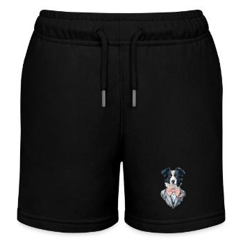 Border Collie - Kinder Organic Joggingshorts Mini Bolter von Stanley/Stella - Schwarz - Vorne