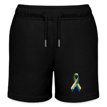 Support Ukraine Frieden Design - Not Alone - Kinder Organic Joggingshorts Mini Bolter von Stanley/Stella - Schwarz - Vorne