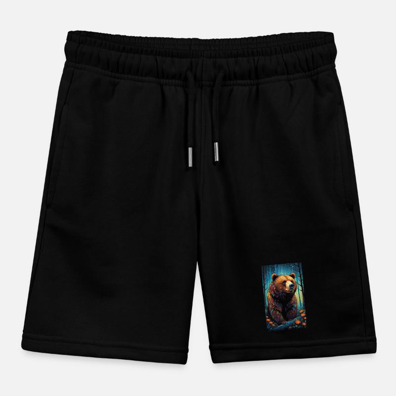 Bear | Brown Bear | Grizzly Bear | Animals Kids Organic Sweat Shorts by Stanley/Stella