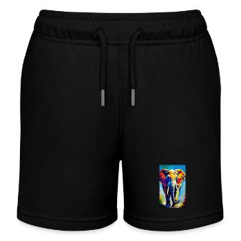 Elephant | Wild Animal | Africa | Children's motifs - Kids Organic Sweat Shorts by Stanley/Stella - black - Front