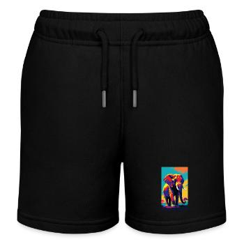 Elephant | Wild Animal | Africa | Children's motifs - Kids Organic Sweat Shorts by Stanley/Stella - black - Front