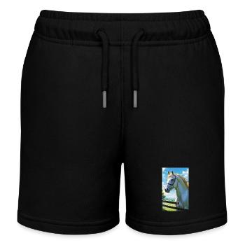 Horse | Horse Riding | Animal | Mount | Colorful - Kids Organic Sweat Shorts by Stanley/Stella - black - Front