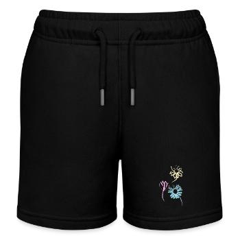 Bunte Blumen der Freundschaft - Kinder Organic Joggingshorts Mini Bolter von Stanley/Stella - Schwarz - Vorne