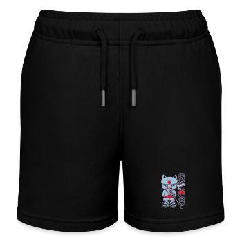 Chat mouraï flex - Short de jogging enfant bio Stanley/Stella - noir - Devant