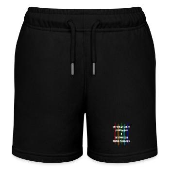 Ich denke nicht in Streifen - Kinder Organic Joggingshorts Mini Bolter von Stanley/Stella - Schwarz - Vorne
