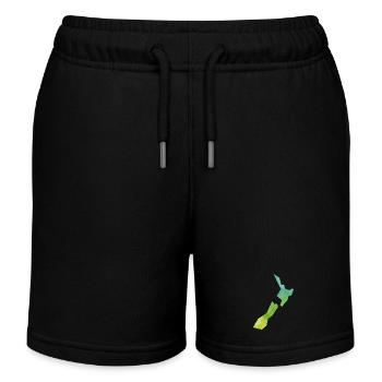Karte Neuseeland - Kinder Organic Joggingshorts Mini Bolter von Stanley/Stella - Schwarz - Vorne