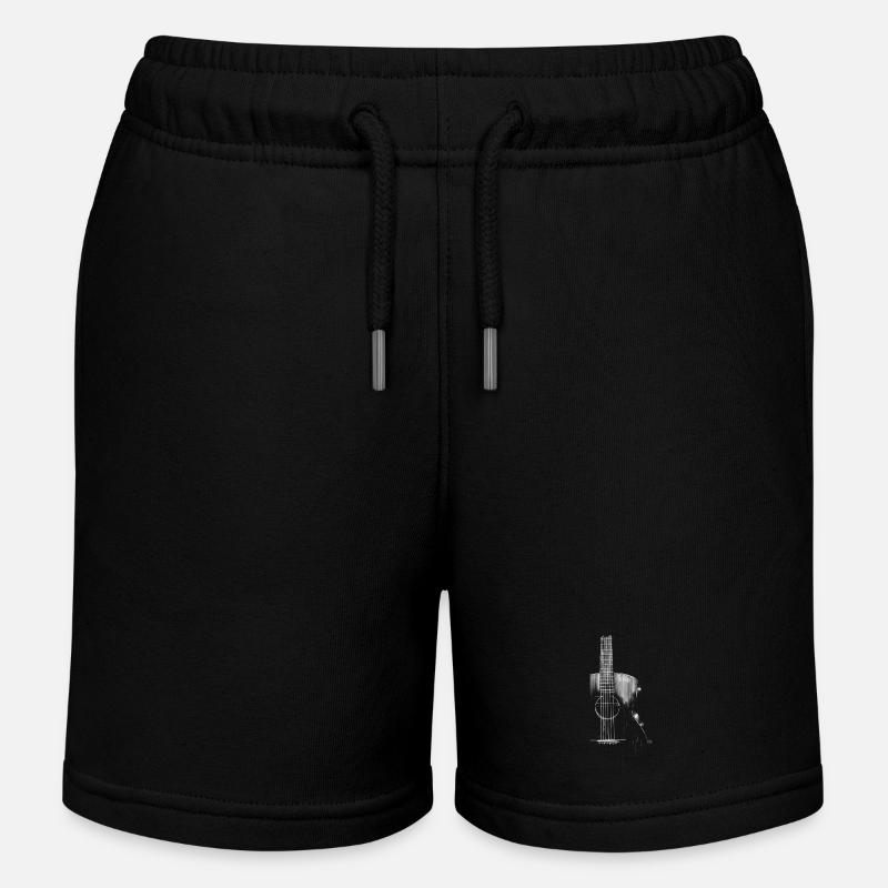 Guitar - Kids Organic Sweat Shorts by Stanley/Stella - black