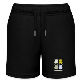 nilpferd smile - Kinder Organic Joggingshorts Mini Bolter von Stanley/Stella - Schwarz - Vorne