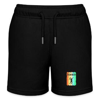 Tennis vintage design - Kids Organic Sweat Shorts by Stanley/Stella - black - Front
