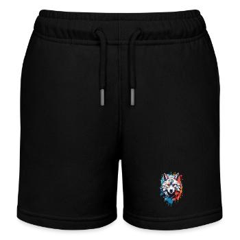 Coole Wolf - Kinder Organic Joggingshorts Mini Bolter von Stanley/Stella - Schwarz - Vorne