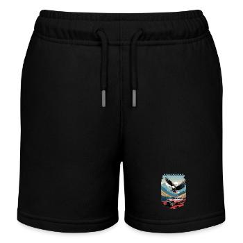 Abenteuerreise USA - Kinder Organic Joggingshorts Mini Bolter von Stanley/Stella - Schwarz - Vorne