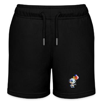 Roboter Luftballon - Kinder Organic Joggingshorts Mini Bolter von Stanley/Stella - Schwarz - Vorne