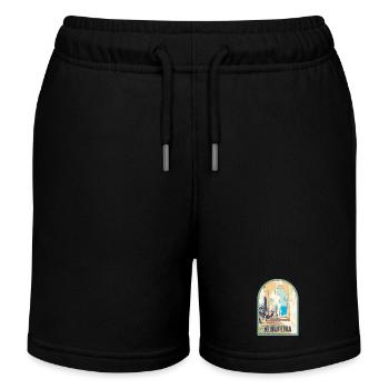 Malerische Straße in der Altstadt von Albufeira - Kinder Organic Joggingshorts Mini Bolter von Stanley/Stella - Schwarz - Vorne