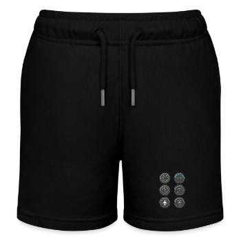 Airplane Flight Instruments - Kids Organic Sweat Shorts by Stanley/Stella - black - Front