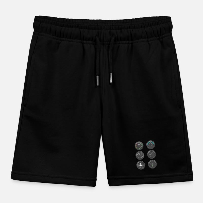 Airplane Flight Instruments Kids Organic Sweat Shorts by Stanley/Stella