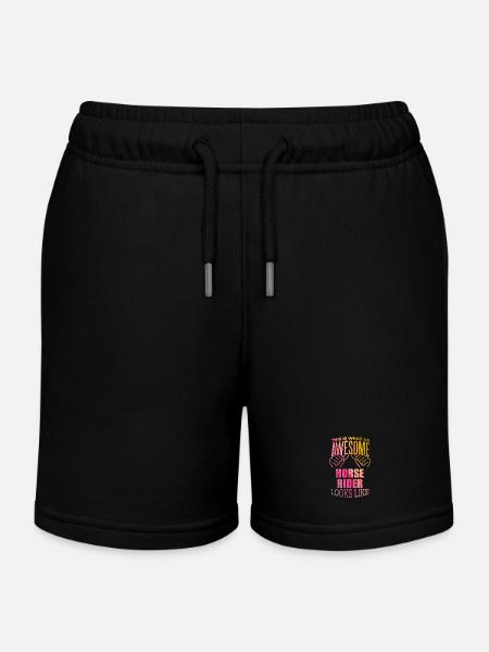 Reiten Reiten Reiten - Kinder Organic Joggingshorts Mini Bolter von Stanley/Stella - Schwarz