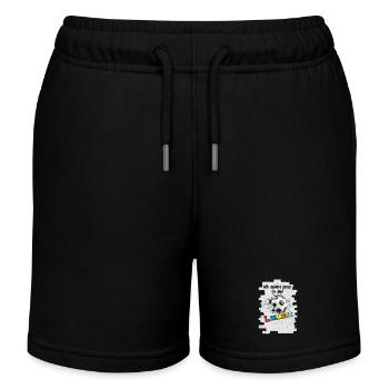 Einschulung - 1. Klasse - Fußball Mauer Durchbruch - Kinder Organic Joggingshorts Mini Bolter von Stanley/Stella - Schwarz - Vorne