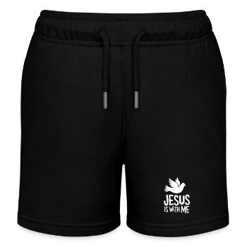 Jesus is with me - Kids Organic Sweat Shorts by Stanley/Stella - black - Front