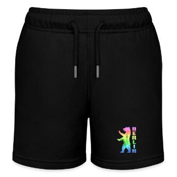 Berlin Bär Skyline Fernsehturm Pride - Kinder Organic Joggingshorts Mini Bolter von Stanley/Stella - Schwarz - Vorne