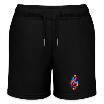 Clé colorée avec éclaboussures de peinture - Short de jogging enfant bio Stanley/Stella - noir - Devant