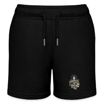 Bouddha avec des fleurs et des plantes exotiques - Short de jogging enfant bio Stanley/Stella - noir - Devant