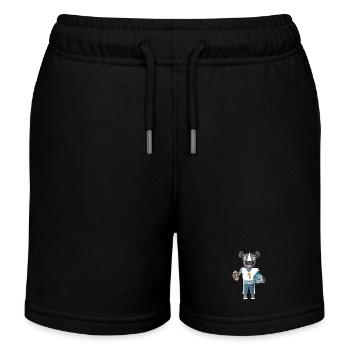 American Football Nashorn auf Touchdown Mission - Kinder Organic Joggingshorts Mini Bolter von Stanley/Stella - Schwarz - Vorne