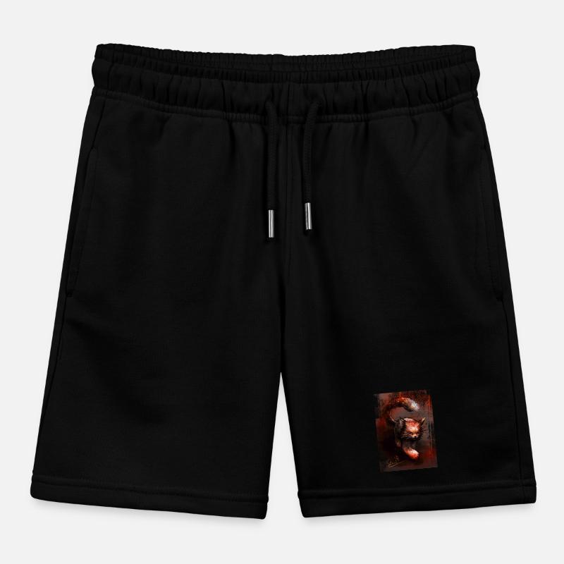 Schleichender Roter Luchs [Handgemalt] Kinder Organic Joggingshorts Mini Bolter von Stanley/Stella