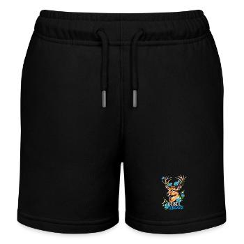 Dirndl Ersatz Hirsch Blumen Tracht bayerisch Fest - Kinder Organic Joggingshorts Mini Bolter von Stanley/Stella - Schwarz - Vorne