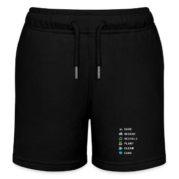 Climate change Environment Environmental protection - Kids Organic Sweat Shorts by Stanley/Stella - black - Front
