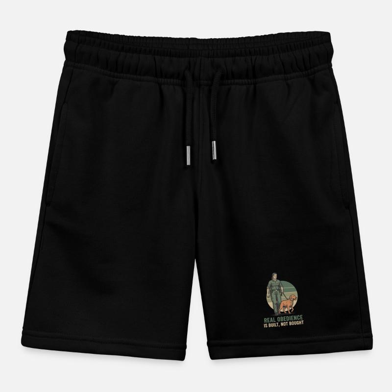 Dog Training Obedience Statement Kids Organic Sweat Shorts by Stanley/Stella
