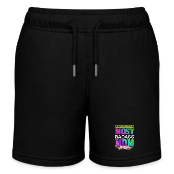World's Badass Mom – Mutiges, florales Muttertagsgeschenk - Kinder Organic Joggingshorts Mini Bolter von Stanley/Stella - Schwarz - Vorne