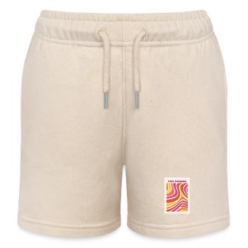 Lebendige Farbwellen - Kinder Organic Joggingshorts Mini Bolter von Stanley/Stella - Natur - Vorne