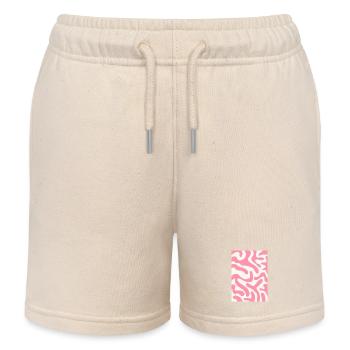 Tigre funky - rose - Short de jogging enfant bio Stanley/Stella - écru doux - Devant