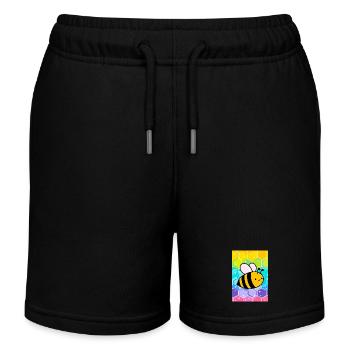 Biene - Kinder Organic Joggingshorts Mini Bolter von Stanley/Stella - Schwarz - Vorne