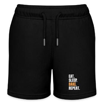 Eat Sleep Bake Repeat Baking Baker Profession Hobby - Kids Organic Sweat Shorts by Stanley/Stella - black - Front